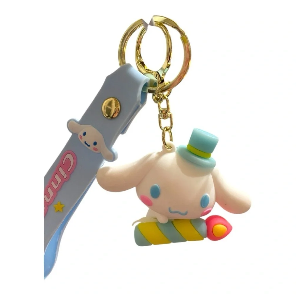 Cinnamoroll Keychain with Light Blue Wrist Strap